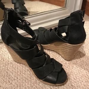 Dolce Vita for Target Black Multi-Strap Wedges